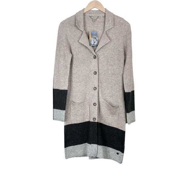Royal Robbins Highlands Merino Wool Cardigan Longline XS - Picture 1 of 5